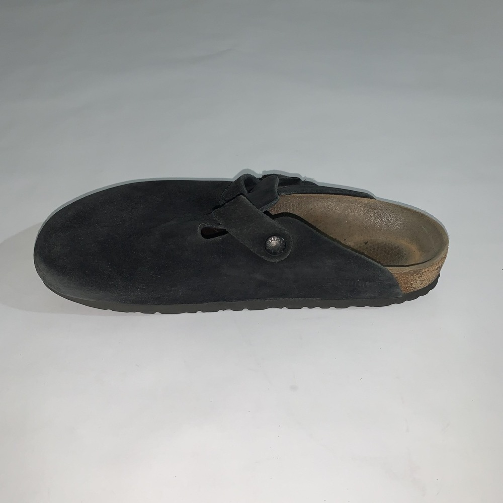 Birkenstock Clog Shoes Womens Size 8 Black Suede Boston Slip On Comfort Casual - Picture 3 of 13
